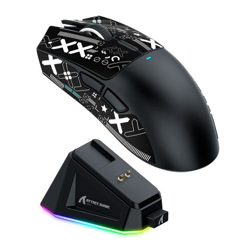 Mouse Attack Shark X11, Wireless, USB-C, Bluetooth, Base RGB, 22000DPI