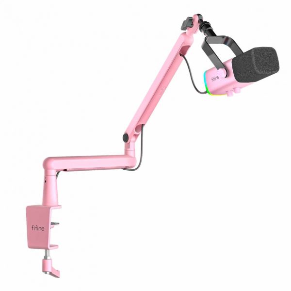 Kit Micrófono Fifine TAM8W RGB USB-C XLR - Rosa