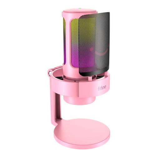 Micrófono Fifine A8 RGB USB - Rosa