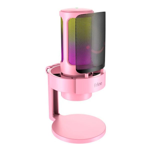 Micrófono Fifine A8 RGB USB - Rosa