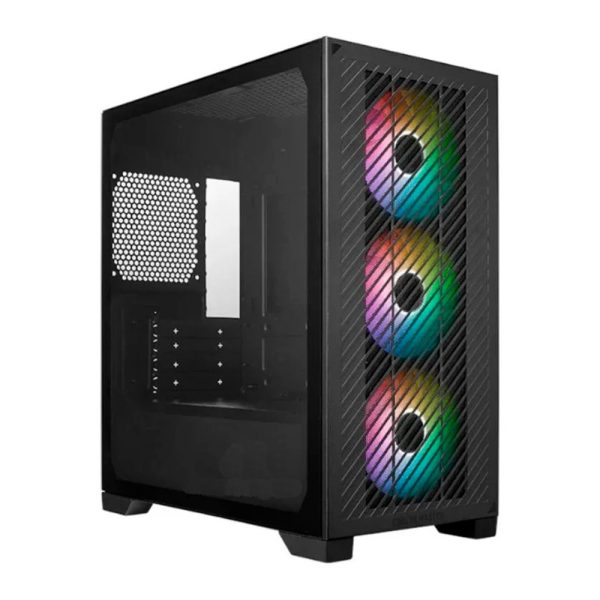 GABINETE MARVO CA-123 MID TOWER ARGB SIN VENTILADOR - NEGRA