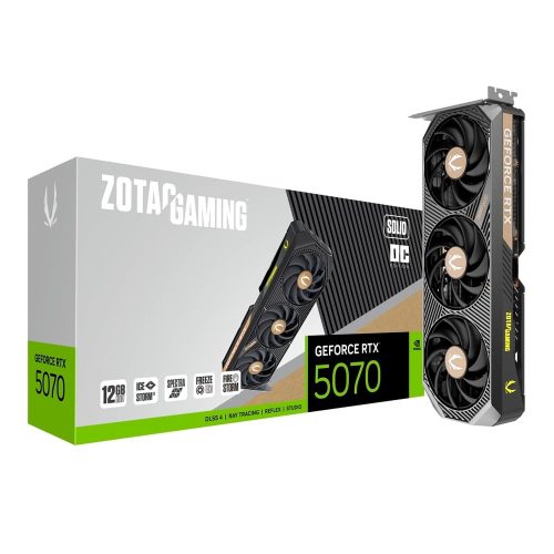 Placa de Video Zotac GeForce RTX 5070 Gaming Solid OC 12 GB GDDR7 (ZT-B50700J-10P)