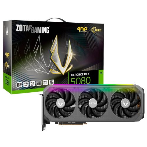 Placa de Video Zotac AMP Extreme INFINITY 16GB Nvidia GeForce RTX5080, GDDR7, ZT-B50800B-10P P288-1N762-100Z