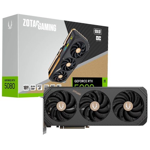 Placa de Video Zotac Gaming GeForce RTX 5080 Solid OC (ZT-B50800J-10P)