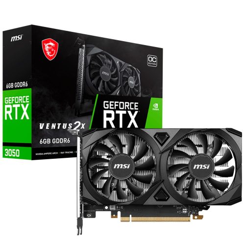 Placa de Video MSI GeForce RTX 3050 Ventus 2X 6 GB GDDR6 - Negro